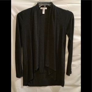 Ambiance Dark Gray Lightweight Open Front Sweater